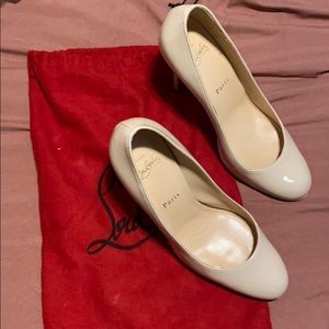 AUTHENTIC Christian Louboutin almond toe nude pump